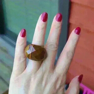 Fashion ring amber color size 6.75